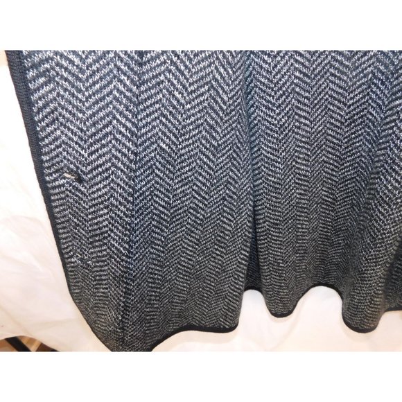 Talbots Merino Sweater Blazer- Herringbone Black & Grey Unlined Medium NWT - Picture 9 of 10